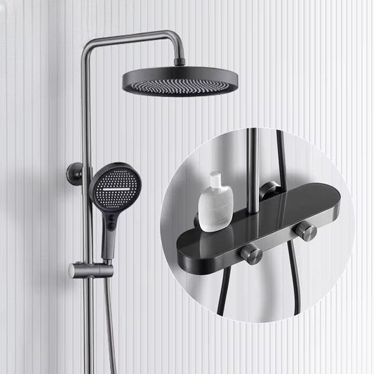 Colonne de Douche Thermostatique Luxe Brossée – 4 Voies Pluie & Cascade | Fluens™ - Fluens