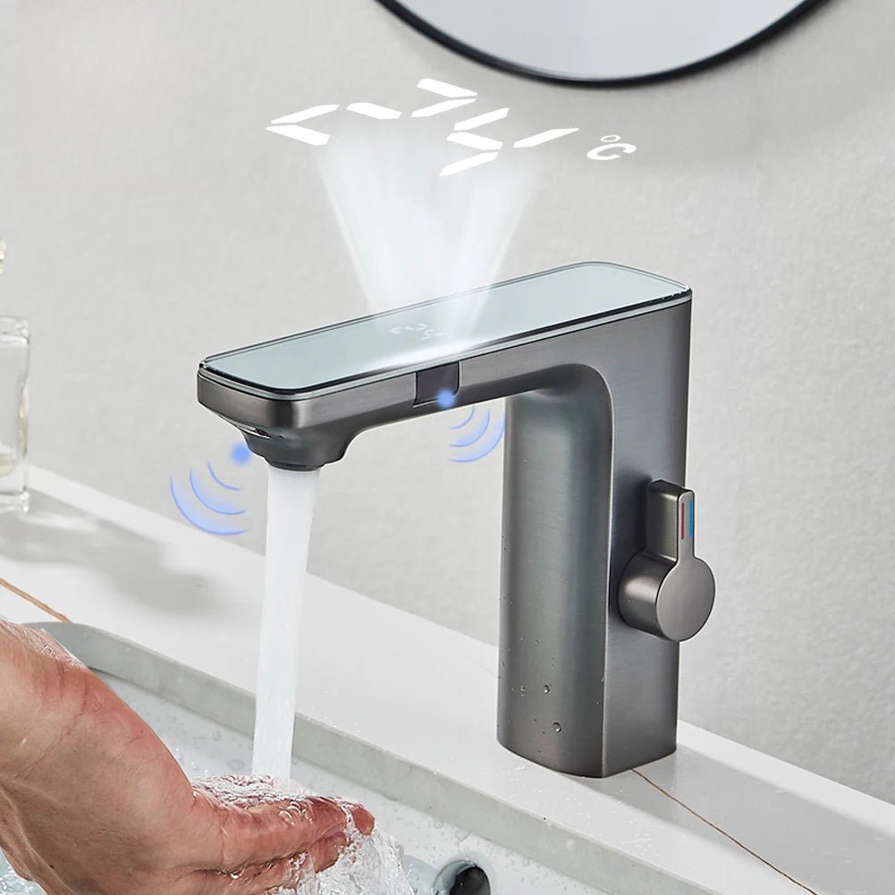Robinet de salle de bain intelligent sans contact – capteur infrarouge & affichage digital - Fluens